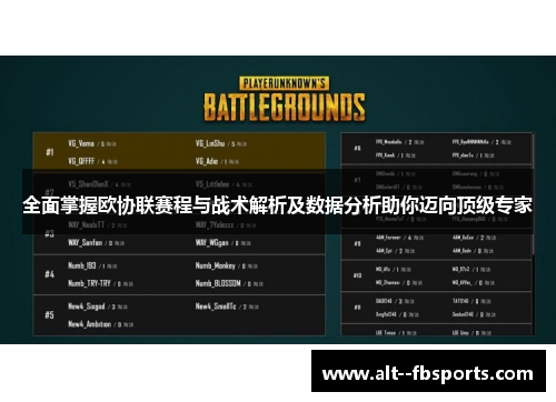 全面掌握欧协联赛程与战术解析及数据分析助你迈向顶级专家